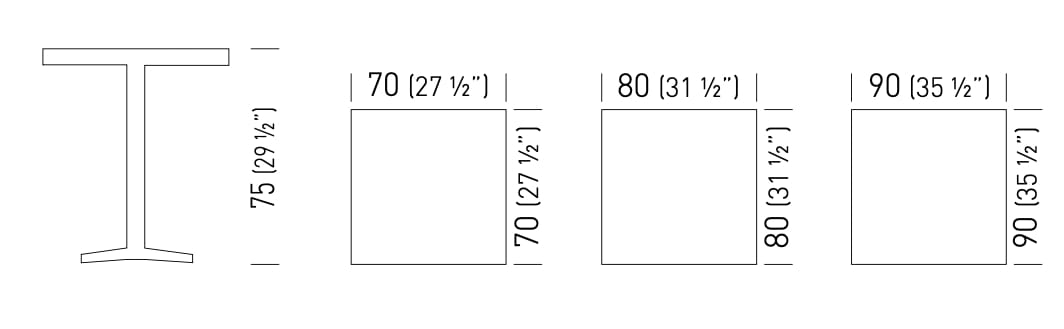 Квадратный алюминиевый стол со спицами GABER HUG SQUARE ARCH-00045289 - Вид №3
