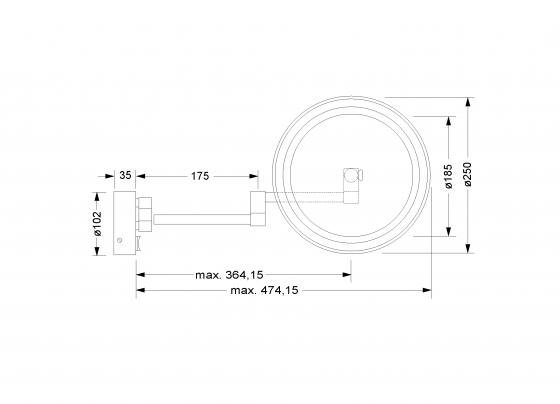 Косметическое зеркало настенное JOERGER Aphrodite 649.00.414.000 - Вид №1