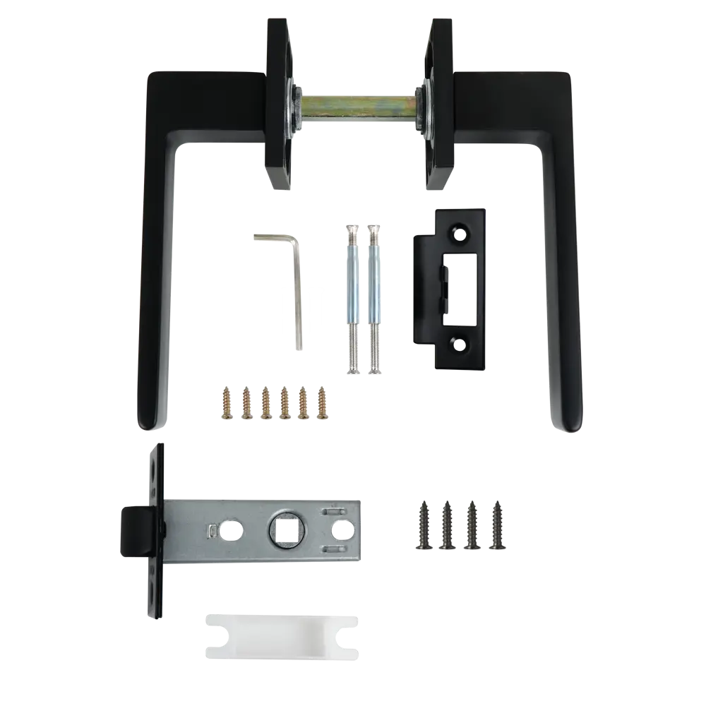 Дверные ручки EDSON P10Q2 черные на розетке для межкомнатных дверей 85167460 STLM-0902401 - Вид №1