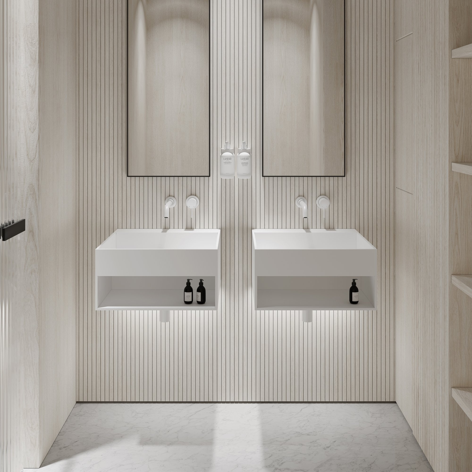 Прямоугольный подвесной умывальник из смолы LUSSO Ethos ARCH-00060965 - Вид №1