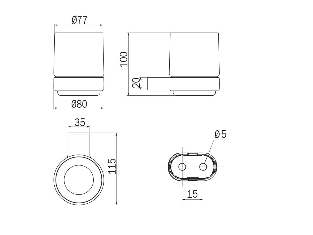 Держатель зубной щетки из матового стекла INDA® ARCH-00113897 - Вид №2