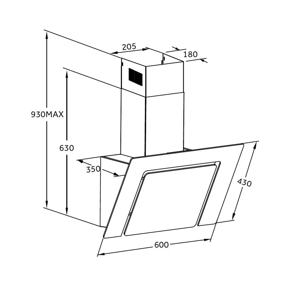 ORE Etne 60 S - Наклонная вытяжка с сенсорным управлением 83596612 STLM-0042340 - Вид №9
