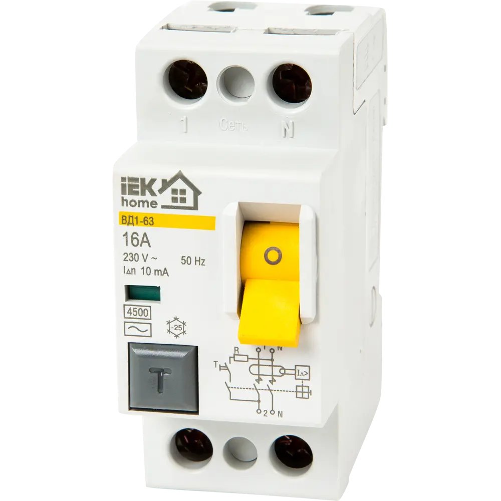 IEK HOME УЗО ВД1-63 - защита от токов утечки 10 мА 18072555 STLM-0009415