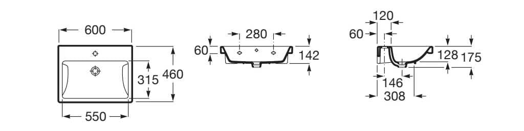 Китай одноместный подвесной умывальник Roca The Gap ARCH-00037518 - Вид №12