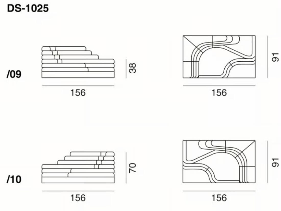Тканевый модульный садовый диван de Sede DS-1025 TERRAZZA OUTDOOR ARCH-00015266 - Вид №1