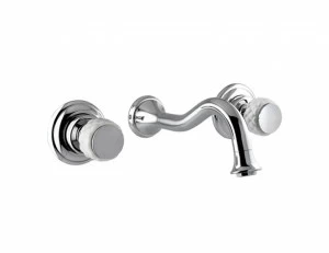 065533.000.50 Настенная раковина с тремя отверстиями из белого фарфора Яркий хром