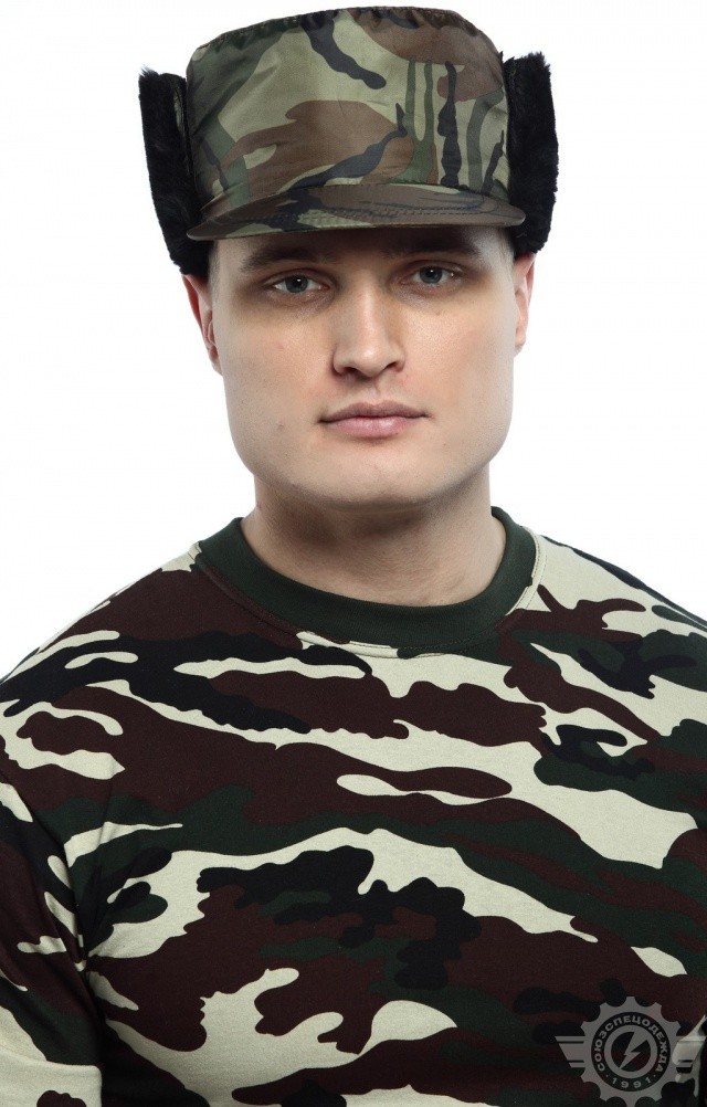 61455 Кепи "Охранник" зимняя камуфляж зеленая  Головные уборы  размер 57 Спецодежда  - Вид №4