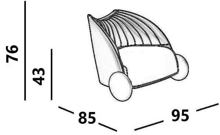 Luxy Кресло из ткани на колесиках Biga sun-id-1351999 - Вид №7
