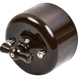 89255193 Выключатель накладной Electraline 1 клавиша керамика цвет коричневый STLM-1528597