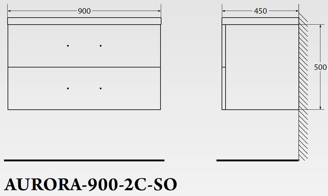 Мебель для ванной BelBagno AURORA-900-2C-SO-PG - Вид №1