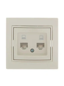 MIRA Розетка компьютерная двойная RJ45Cat 5e кремовый