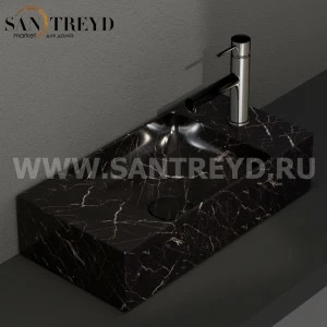 B6R52PN Подвесная раковина настенная прямоугольная Ceramica Globo T-EDGE черная