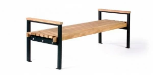 Euroform W Скамья из дерева с подлокотниками без спинки Quattro 86