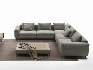 Угловой диван из ткани