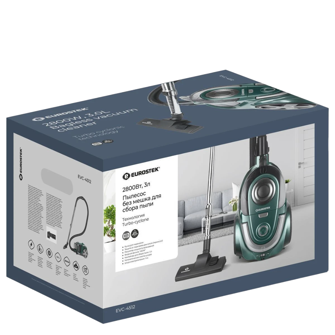 9165697 Пылесос Eurostek EVC-4512 зеленый STDN-0064267 - Вид №3