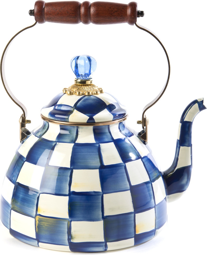 10654495 Mackenzie-Childs Чайник 3л Royal Check Сталь 