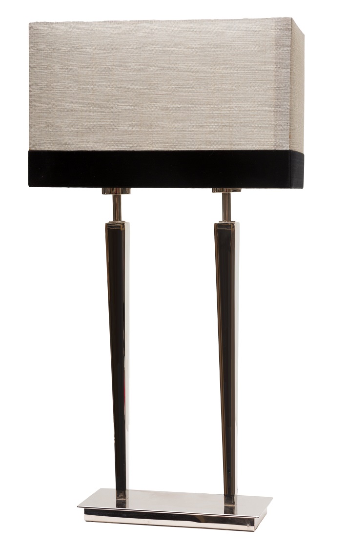 Olympia Лампа настольная выс 60, никель, лен с бархатом , Португалия Santreyd 