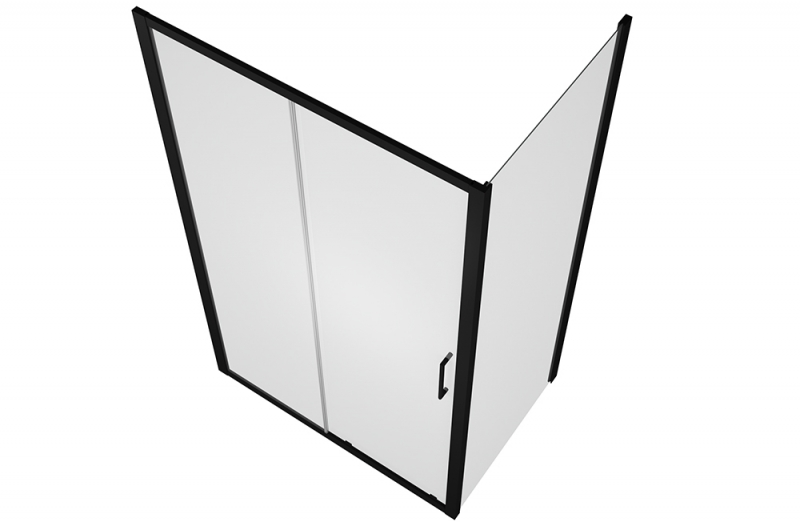 Душевое ограждение одна раздвижная дверь (без поддона) BLACKLINE BS120.3101B bravat  - Вид №4