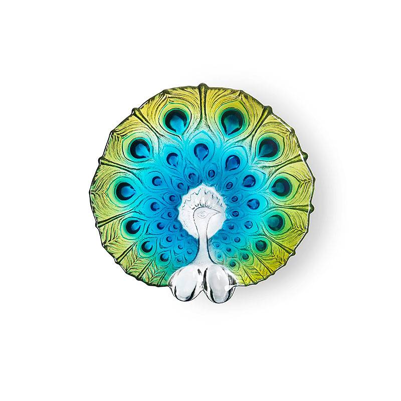 56107 Чаша "Павлин" (малая), голубая/бирюзовая/зелёная, 200 мм. Maleras  - Вид №1