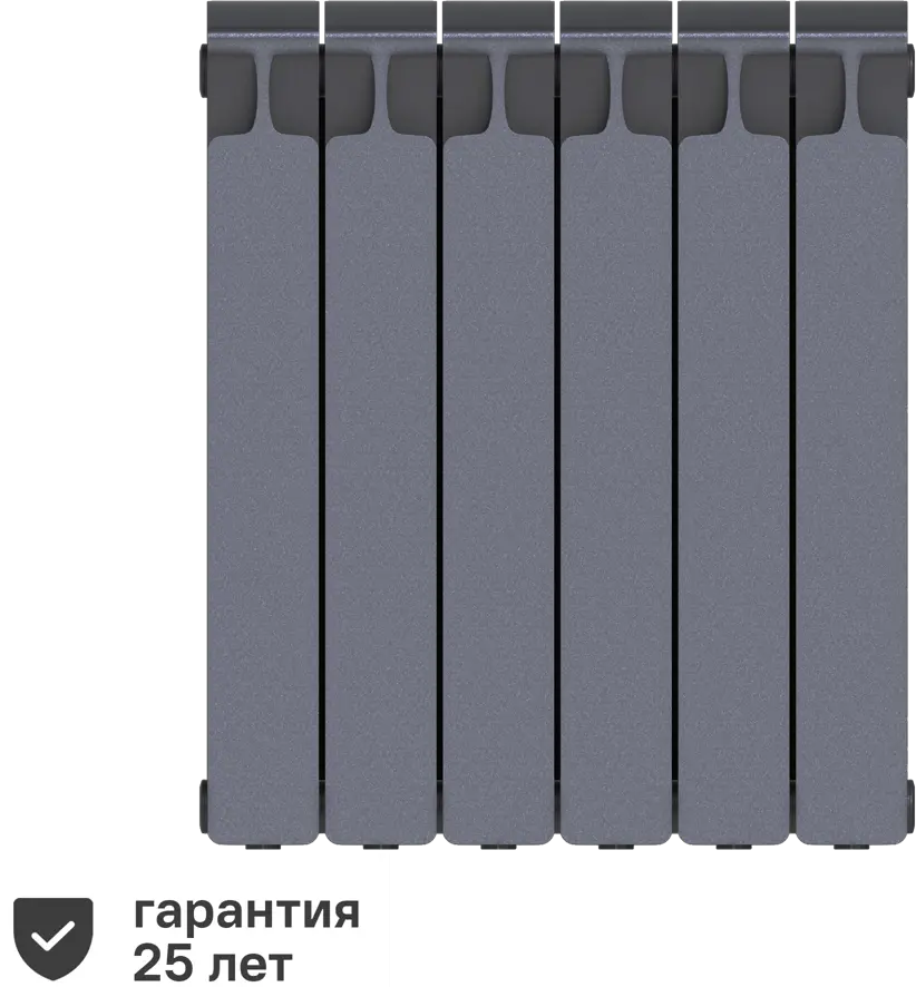 82560806 Радиатор секционный Rifar Monolit M50006RAL7012 500/100 6 секций боковое подключение биметалл серый STLM-0029982