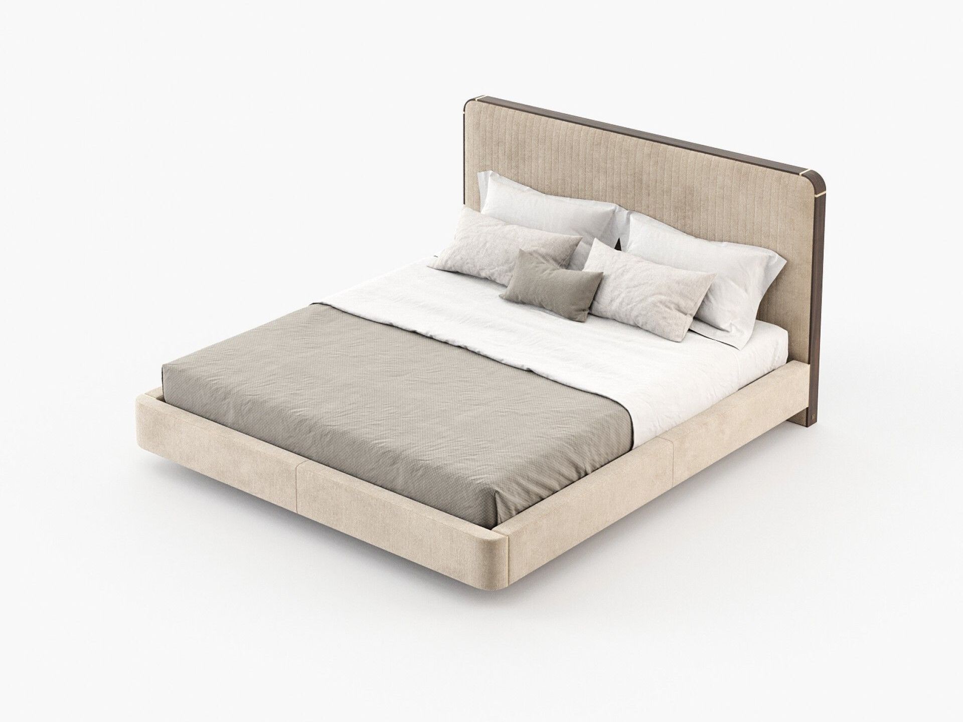 Двуспальная кровать из ткани с мягким изголовьем Laskasas ANNY ARCH-00006314 - Вид №2