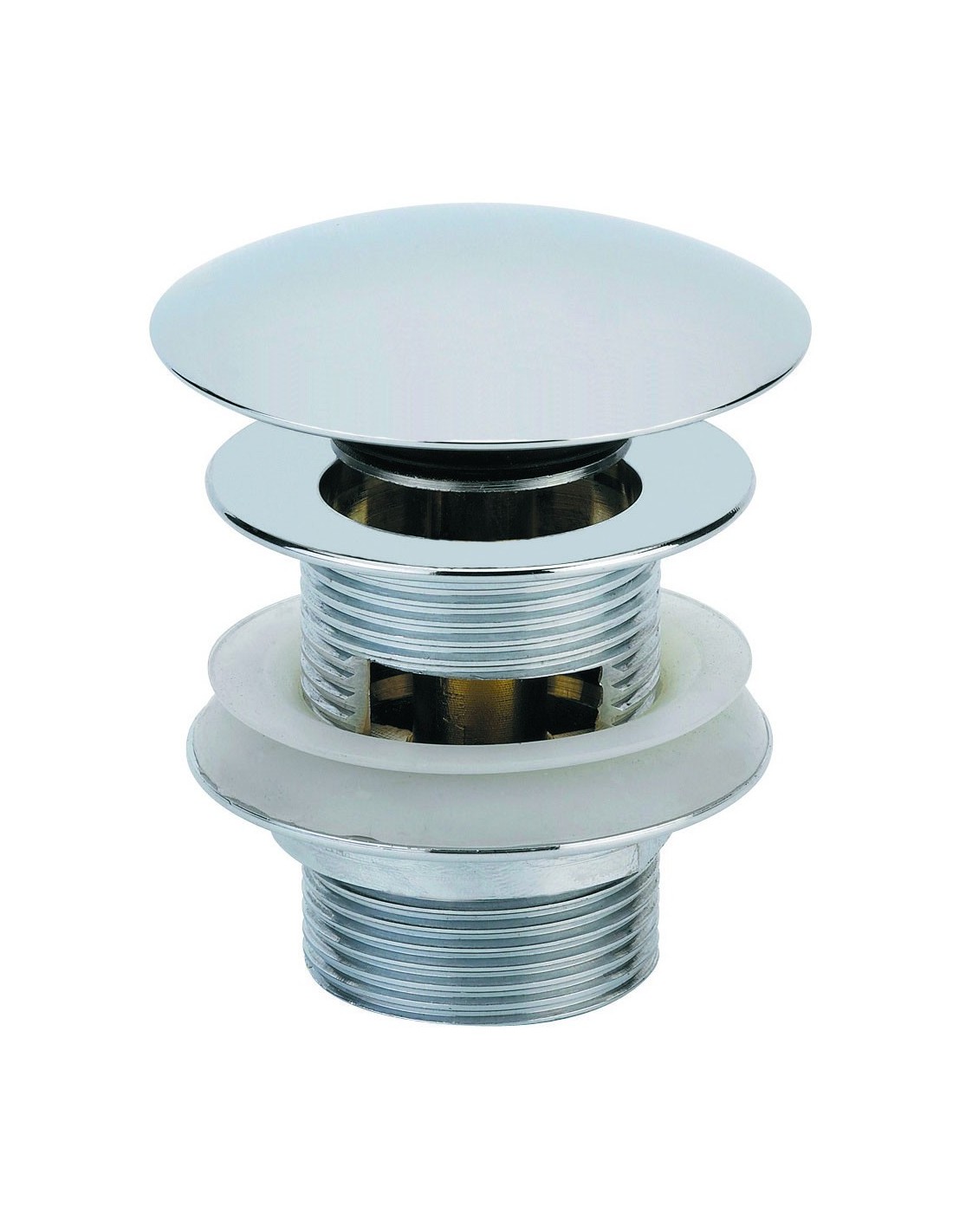 122100 000 00  Слив для умывальника или умывальника с переливом, латунный клапан digiclic, h. 58 мм, хром Valentin Хром 