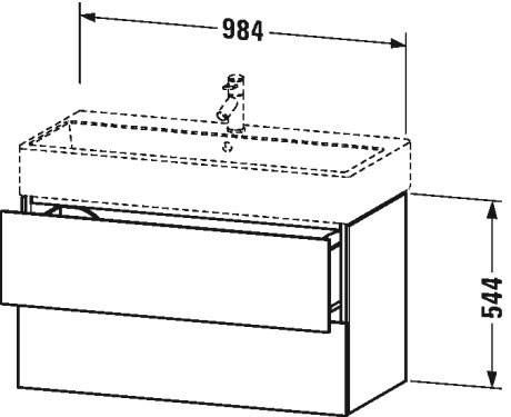 LC627802121 L-Cube Тумбочка подвесная Орех темный декор Duravit - Вид №1