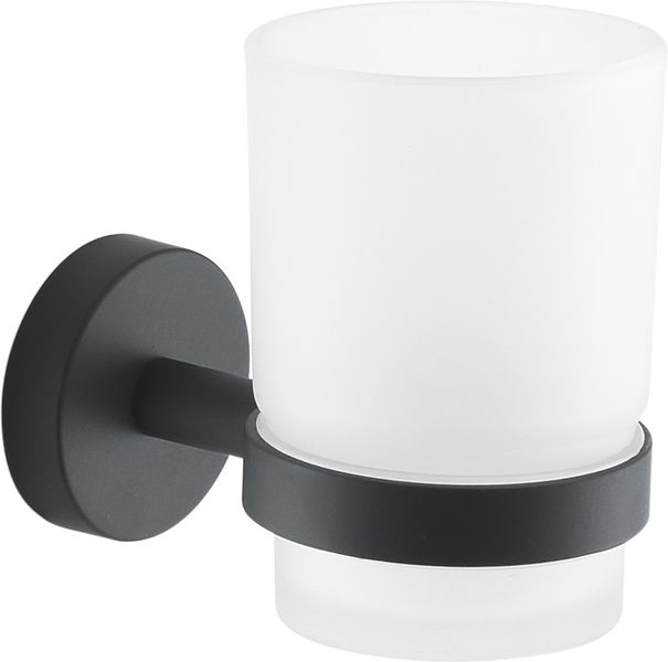 2310(14) Gedy G-Eros, настенный стеклянный стакан, цвет черный матовый