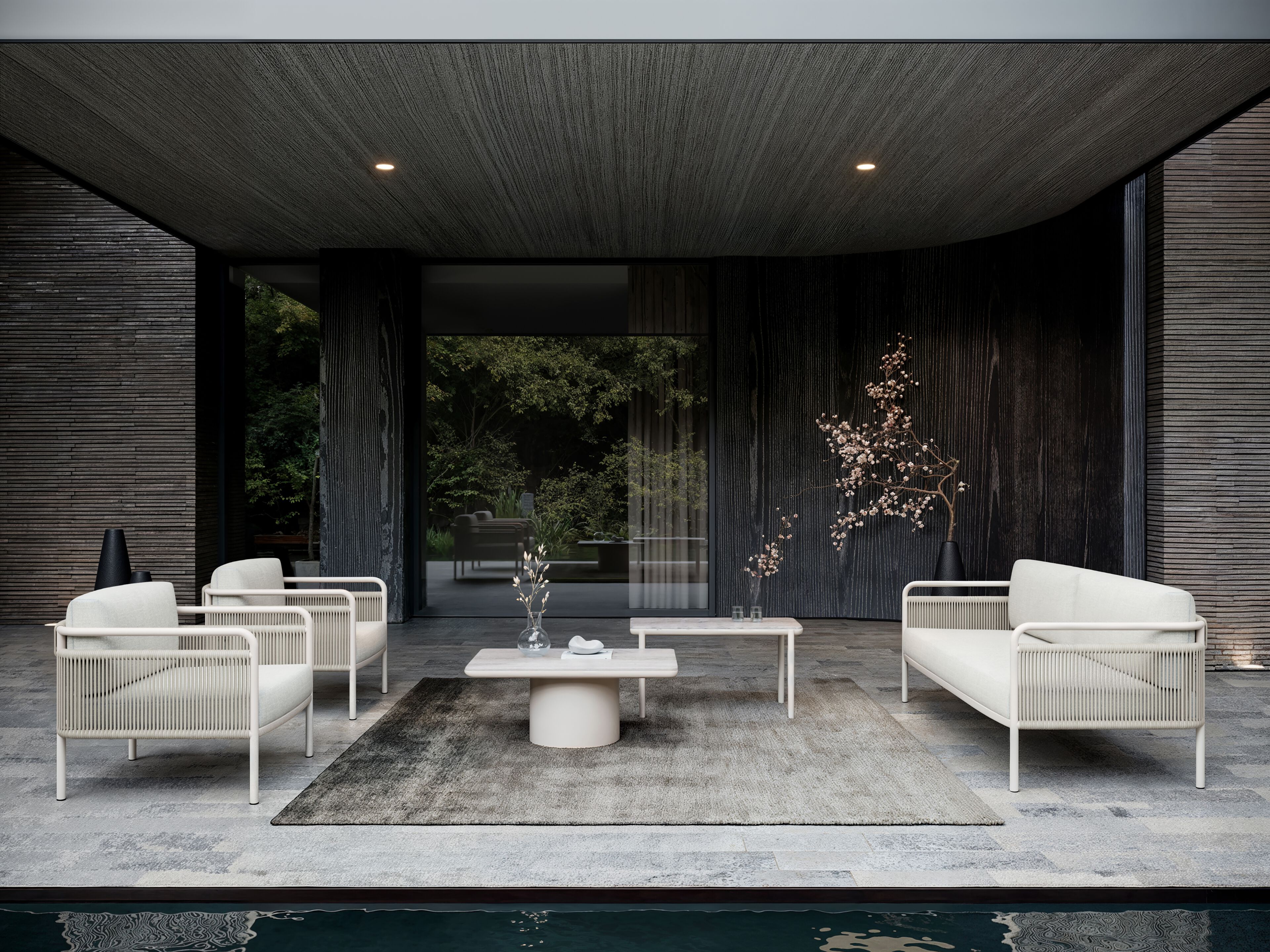 Тканевое садовое кресло с подлокотниками SNOC ссылка ARCH-00013453 - Вид №2