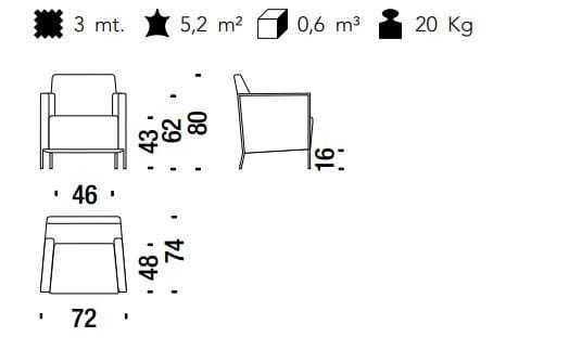 Тканевое кресло с подлокотниками MOROSO ARCH-00052658 - Вид №7