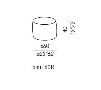 Съемный пуф из ткани Meridiani TOTÒ ARCH-00085093 - Вид №7