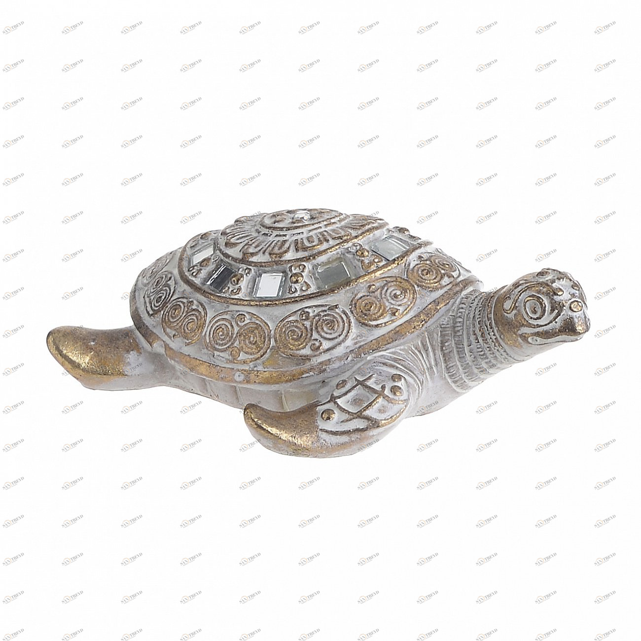 Статуэтка бело-золотистая 3х8 см "Черепаха" TO4ROOMS  00-3839055 Белый;золото 