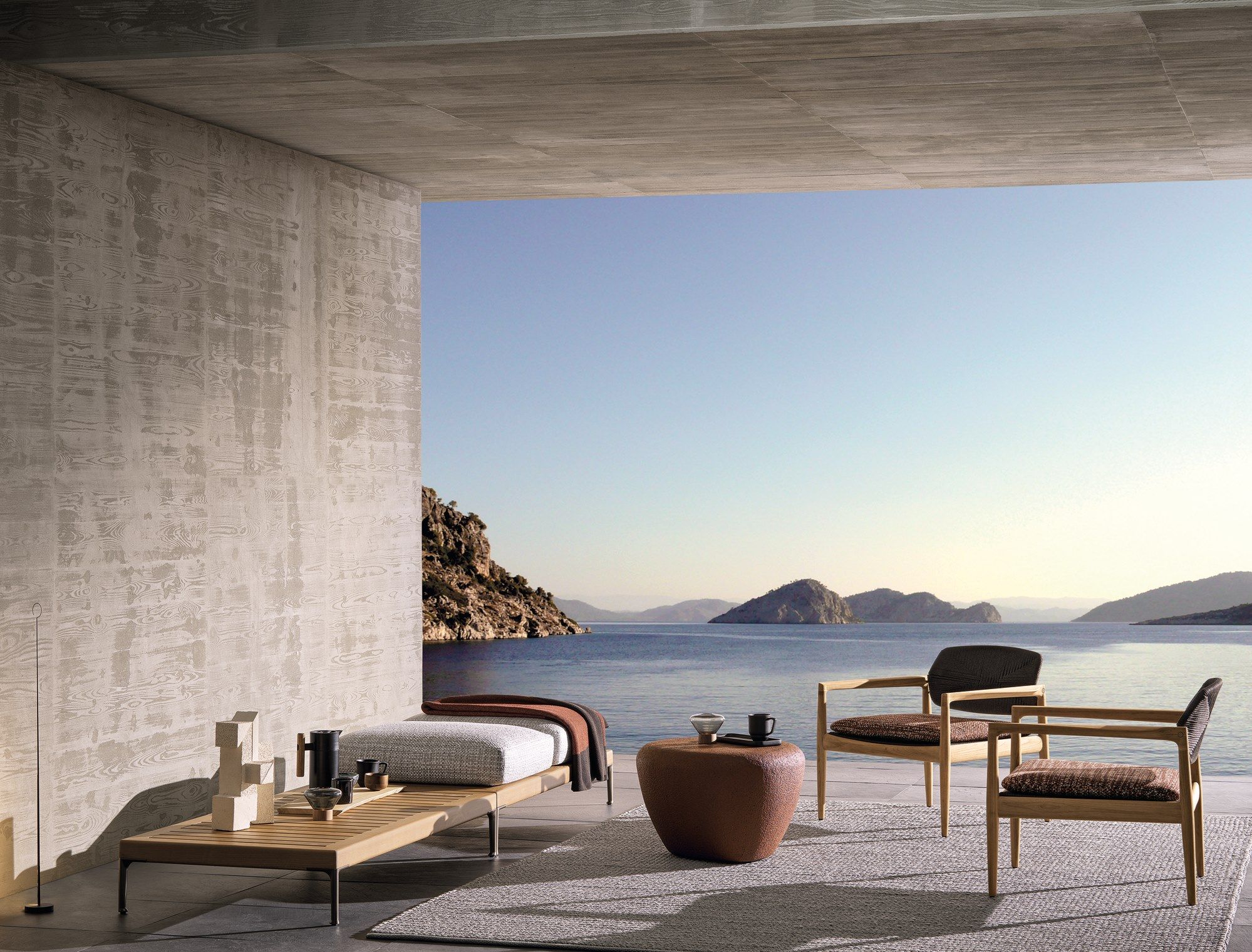 Открытый стул из тика и полиэфирной веревки Minotti Yoko Cord Outdoor ARCH-00085448 - Вид №6