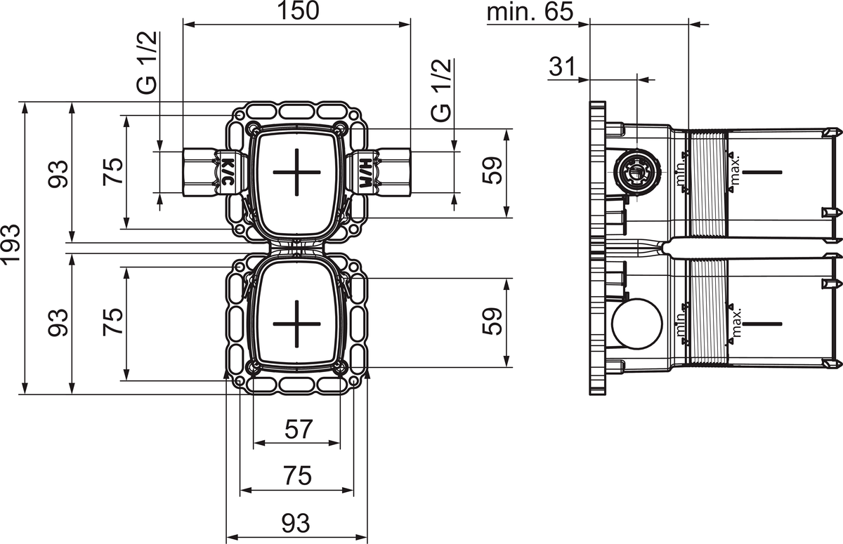 Oras 2207A Корпус смесителя для умывальника, 230/12 V 2207A  - Вид №1