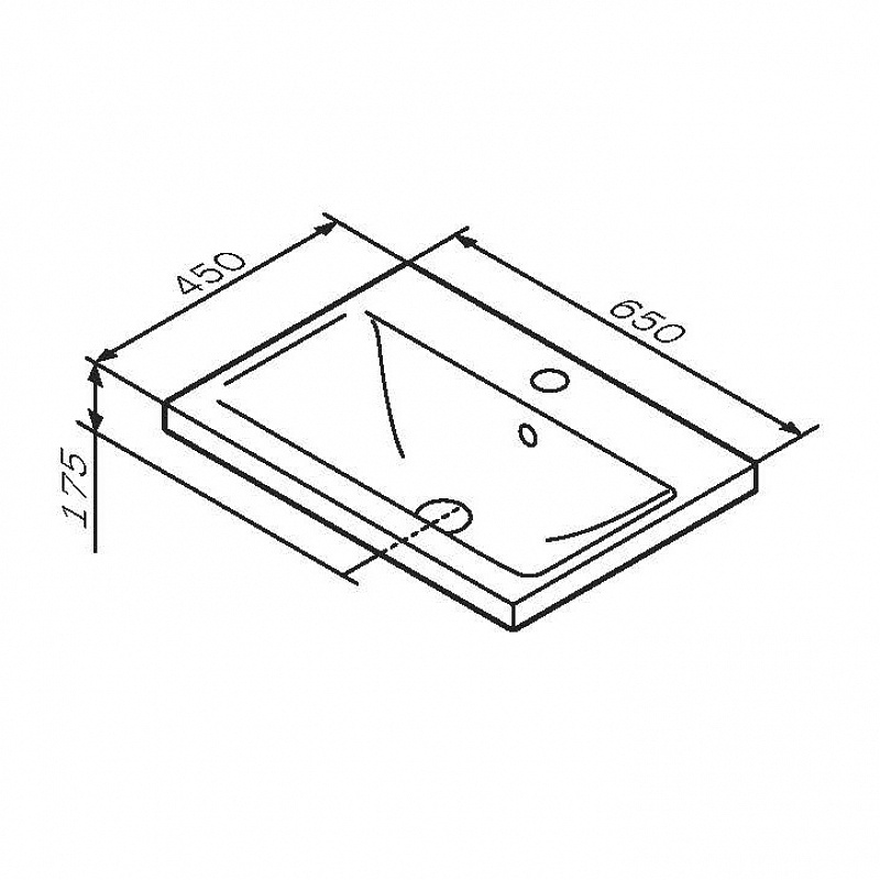 M85AWCC0652WG Раковина мебельная керамическая 65 см встроенная цвет: белый глянец AM.PM X-Joy  - Вид №1