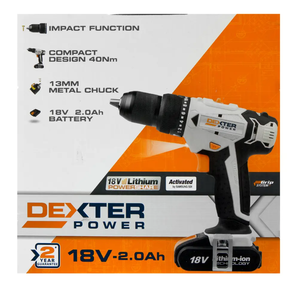 Шуруповерт Dexter, Li-ion 18 В, 2 Ач 15549451 STLM-2061507 DEXTER POWER  - Вид №4