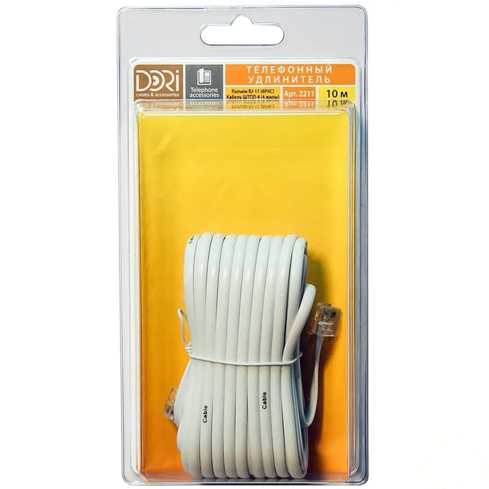 Провод телефонный Дори 6P4C 10 м DORI STLM-2013396