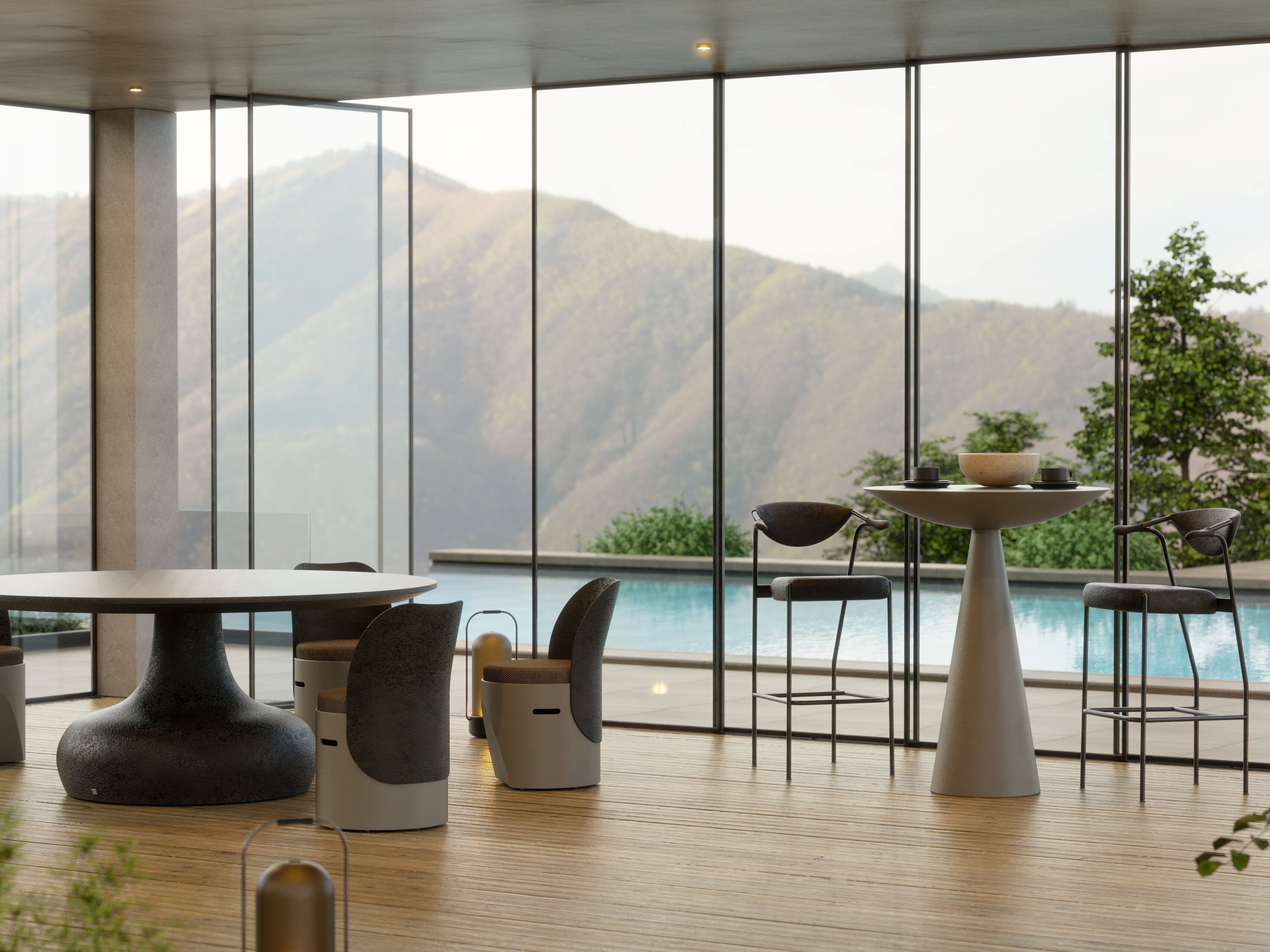 Высокий садовый стол из стекловолокна GANSK океан ARCH-00050162 - Вид №3