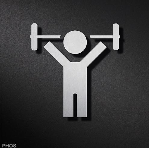 P4501 Пиктограмма мужского спортзала PHOS  - Вид №1
