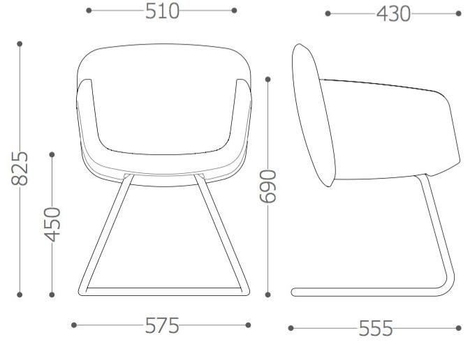 VAGHI Консольный стул с подлокотниками Viva guest Vi2c - Вид №6