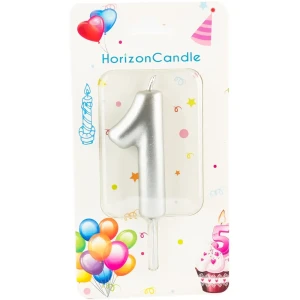 91017915 Свеча Horizon Candles для торта Цифра 1 металлик STLM-0812333