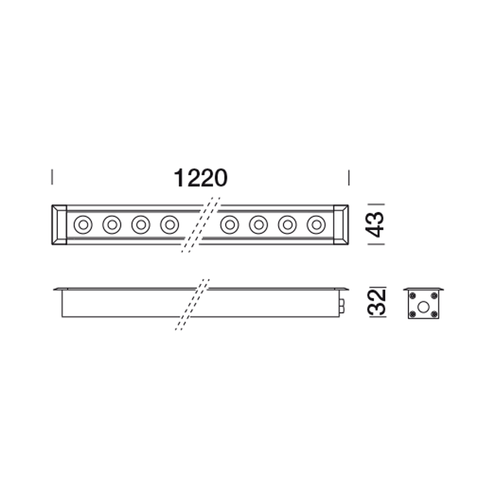 8498661 Встраиваемый в пешеходный пол Platek MINI CORNICHE Incasso   MINI CORNICHE 1200 mm - LED 4000K 13°  - Вид №6