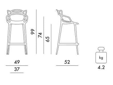 Стул из инженерного пластика с подставкой для ног Kartell Masters ARCH-00140334 - Вид №62