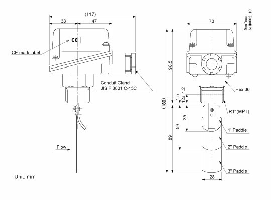 Danfoss Реле протока FQS FQS U30G Реле протока 061H4000  - Вид №6