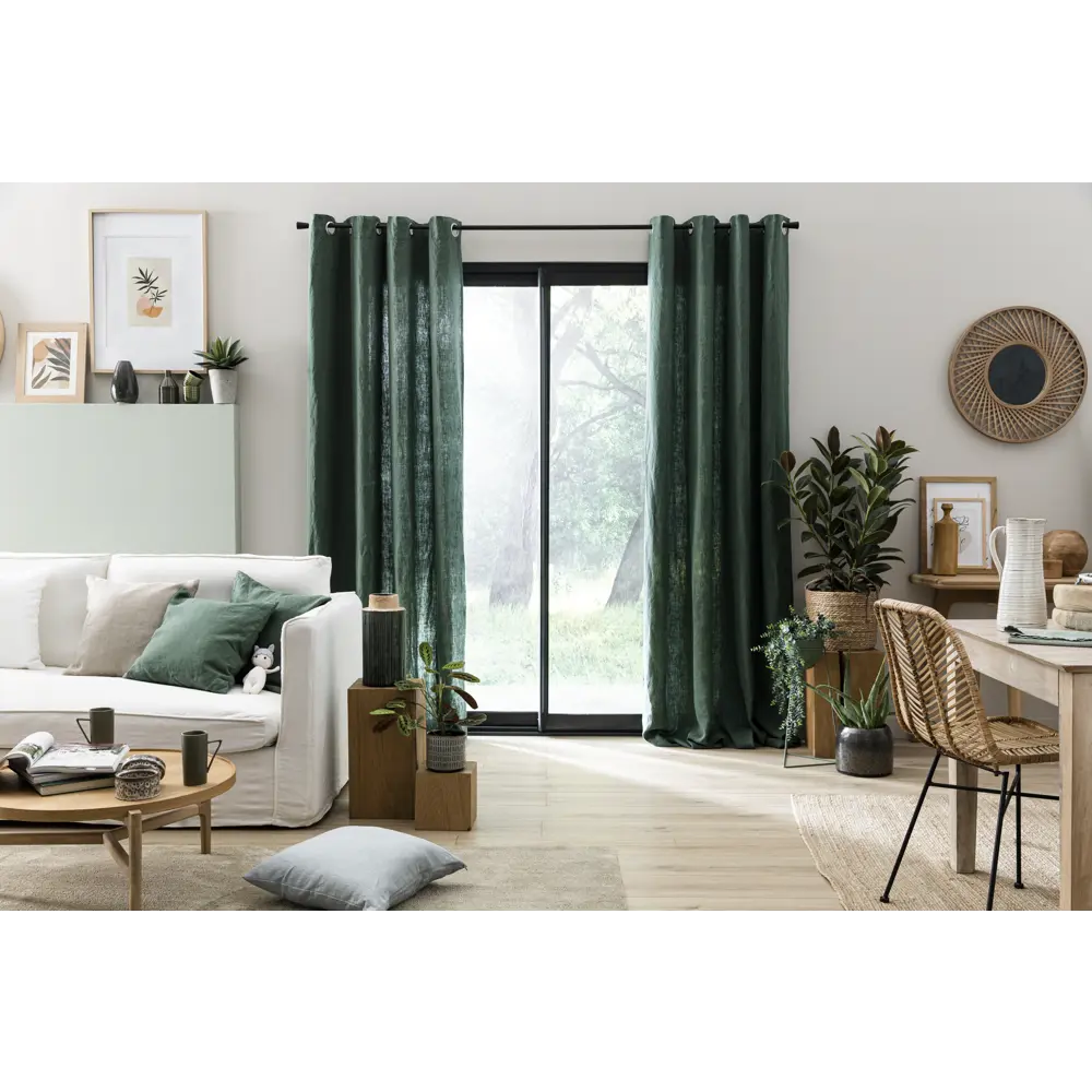 Штора на люверсах Inspire Danae 140x280 см цвет темно-зеленый Cactus 1 84843035 STLM-2125557  - Вид №6