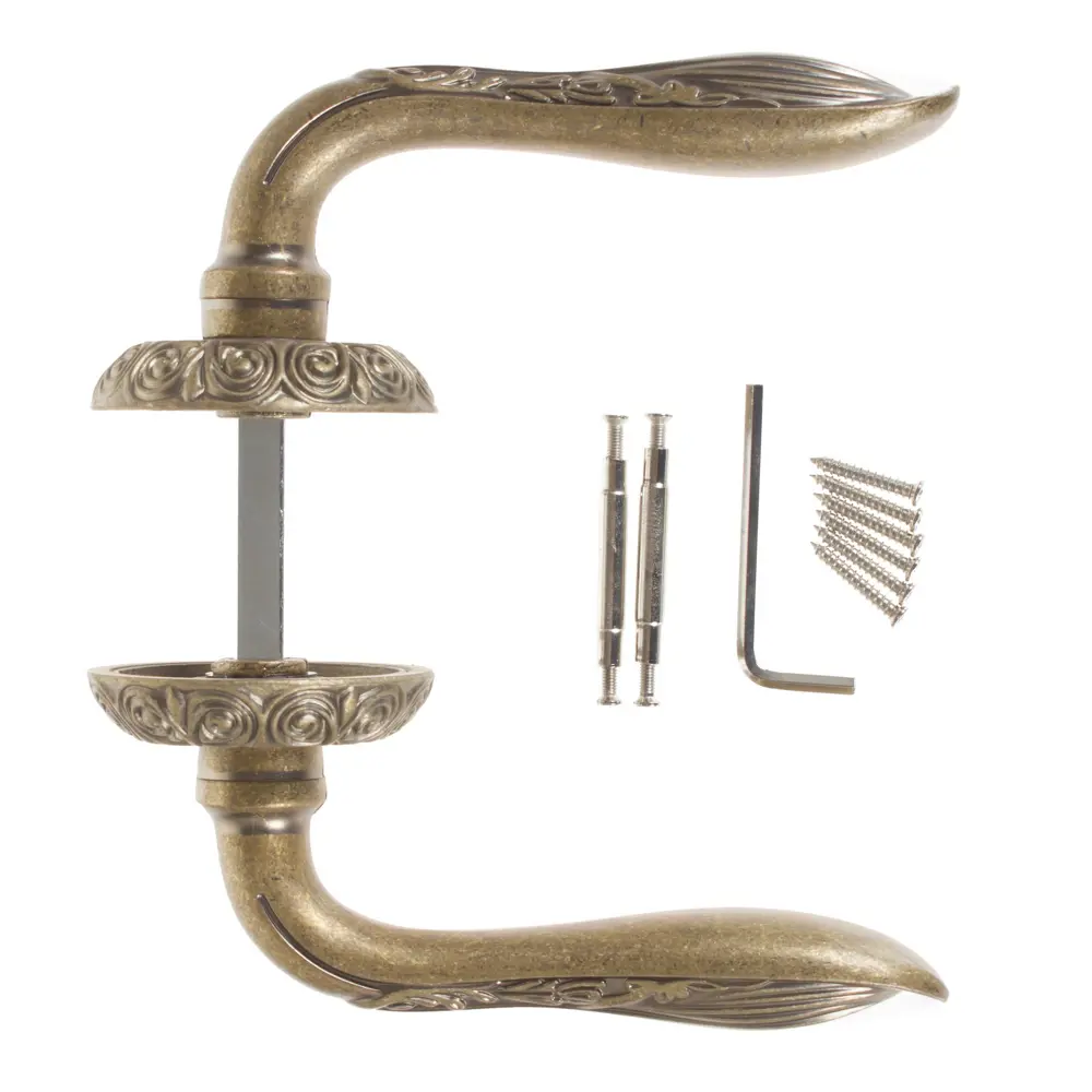 Ручки дверные на розетке EDS-71-20, цвет состаренная бронза EDSON STLM-2202942 - Вид №3