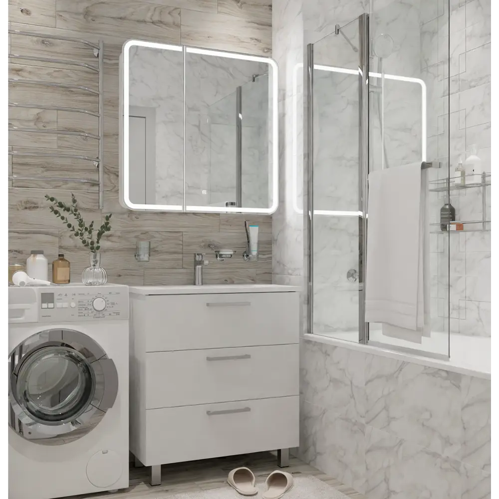 Зеркальный шкаф Santreyd Elmer с LED-подсветкой для ванной 80×80 см 83127327 STLM-0039198 - Вид №13