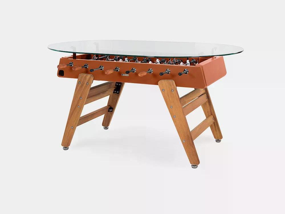 Овальный обеденный стол из стали и ироко со стеклянной столешницей RS Barcelona RS3 WOOD ARCH-00034979 - Вид №15