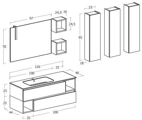 LEGNOBAGNO Подвесная тумба под умывальник с ящиками Urban sun-id-1374511 - Вид №3