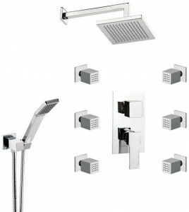 Remer Rubinetterie Смеситель для душа с ручным душем с верхним душем Qubika Q937 s02